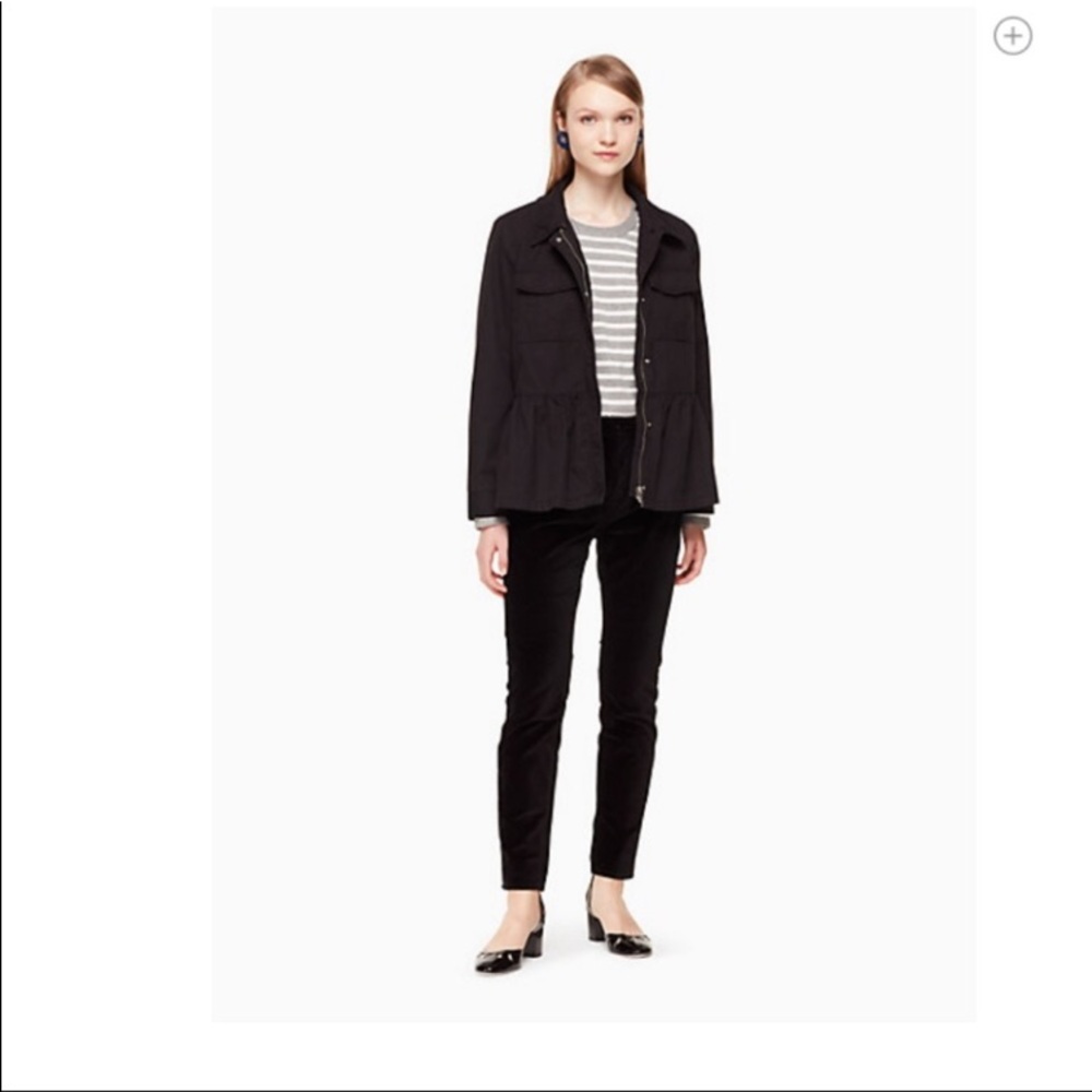 kate spade faux fur trim military jacket - Picture 5 of 8
